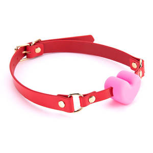 Correa de cuero suave en forma de corazón, mordaza de boca abierta, Bondage Sexual, Bola de silicona, fetiche esclavo para parejas BDSM - Product Image 3