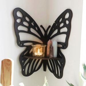 Estantes Flotantes de Madera con Forma de Mariposa, Estante de Esquina para Pared, Cristales, Piedras, Decoración Ecológica para Cocina y Hogar, Estética Mágica, Cumpleaños - Product Image 3