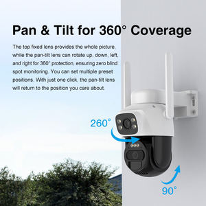 180 độ toàn cảnh IP66 phát hiện cơ thể con người ống kính kép đầy đủ màu sắc âm thanh hai chiều <span class=keywords><strong>CCTV</strong></span> An Ninh Bullet IP <span class=keywords><strong>Camera</strong></span> mạng - Product Image 3