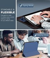 Étui en cuir PU magnétique à trois volets pour tablette Samsung A7 A8 A9 Plus, avec fonction veille automatique et emplacement pour stylet