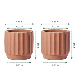 Pots de fleurs en argile, jardinière moyenne, récipients de fleurs, Pots décoratifs modernes en terre brute - Product Image 6