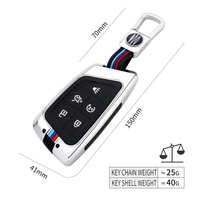 Étui de protection pour clé de voiture en alliage de zinc avec porte-clés pour XT5 2017-2024, résistant aux rayures, style professionnel