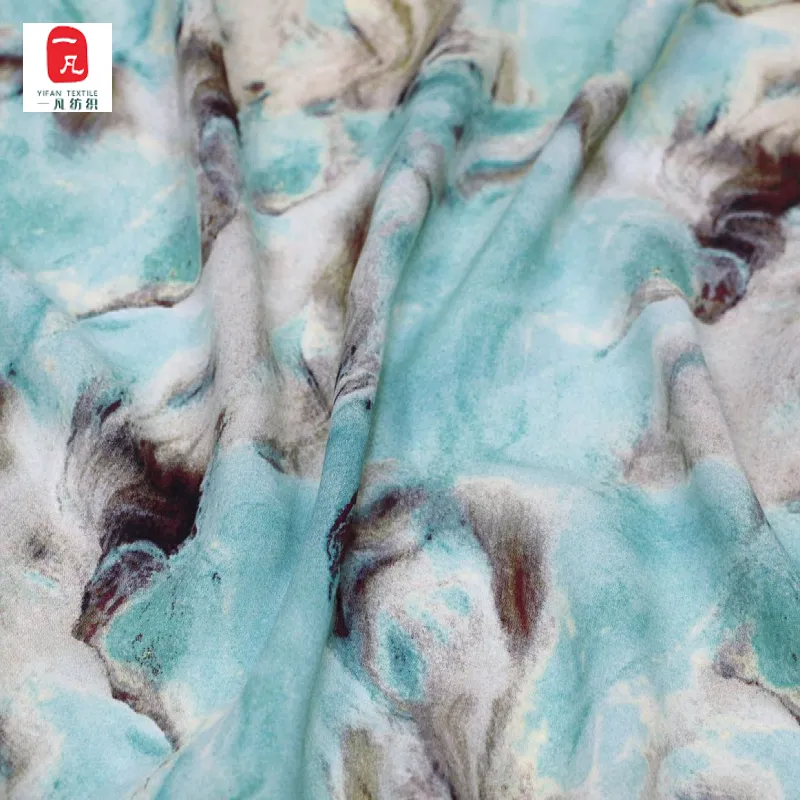 Origin source clothing fabric water ripple printed chiffon fabric spring and summer dress fashion textile fabric