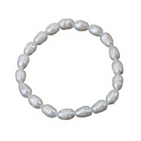 Bracelet en perles baroques, perles d'eau douce, 6 à 8 mm, argent sterling 925, charme en zircone, bijoux personnalisés pour femmes, cadeau chic, vente en gros