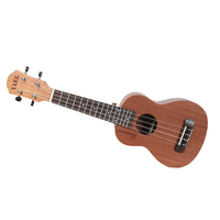 Ukulele Sapele Mahoni 21 Inch Grosir, Gitar Akustik Hawaii Mini 4 Senar, Logo Kustom OEM ODM untuk Pengajaran Musik Anak