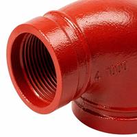 Coussinet coudé rainuré en fonte ductile rouge de 4 pouces, certifié ASTM A536 UL FM ISO pour conduite d'incendie, OEM