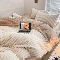 Lapin Velours Lait Velours Ensembles de Literie Haute Qualité Hiver Chaud Couette Cove Draps Ensembles AB Designs