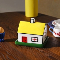 Beurriers artistiques et mignons en forme de maison, style Cottagecore, pour la décoration intérieure et les cadeaux qui rehaussent la joie de vivre