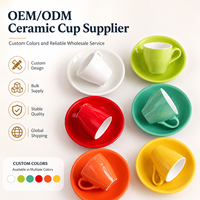 Tasse à café latte moderne en porcelaine avec soucoupe, logo personnalisé, écologique, 100 ml, ensemble de tasses à expresso en céramique pour fêtes et maison