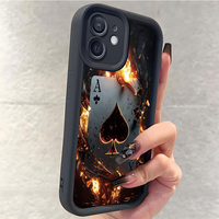 Cover per Telefono in TPU Antiurto con Stampa Poker e Design a Scala per iPhone 11 12 13 14 15 16 17 18 Pro Max