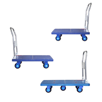 Carretilla de Plataforma Plegable de Alta Resistencia, Silenciosa, con 4 Ruedas, Carro de Transporte Plano para Almacén