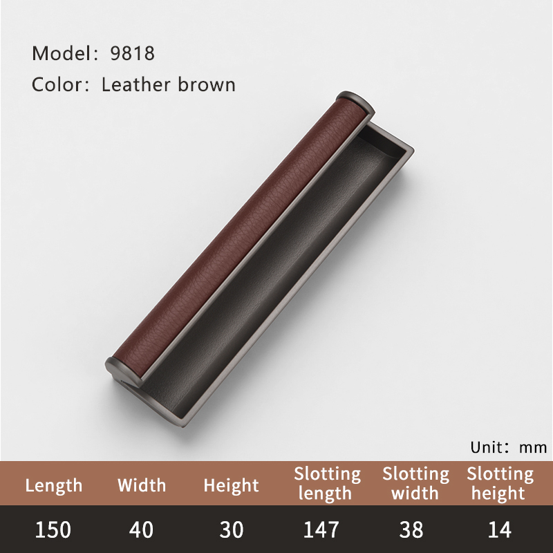 9818 Grain de cuir marron-150 mm/5,91" de longueur