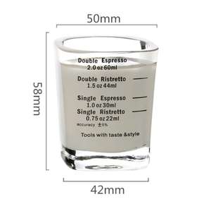 Espresso Koffie Gereedschap 60Ml Vierkante Borrelglas Koffie Maatbeker - Product Image 5
