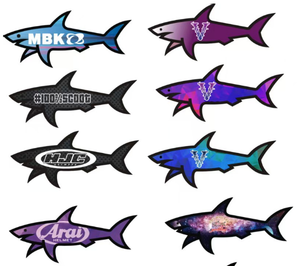 Nouveauté très demandée : Autocollants décoratifs imperméables en PVC imprimé UV, style dessin animé 'New Bineece Paul' Marseille, motif requin - Product Image 1