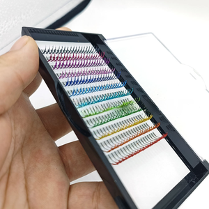 13 paires de <span class=keywords><strong>cils</strong></span> artificiels en soie synthétique, effet rose, avec paillettes, extensions de <span class=keywords><strong>cils</strong></span> colorées en plateaux, marque blanche - Product Image 4