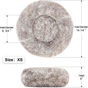 New Pet <span class=keywords><strong>Soft</strong></span> Covered Donut Beruhigende Hunde betten Wasch barer Plüsch Fluffy Donut <span class=keywords><strong>Dog</strong></span> Cat House Tragbares Haustier bett für Welpen Small Dogs Sofa - Product Image 2