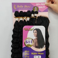 Extensions de Cheveux Synthétiques Ondulés avec Closure, 6 Pièces, pour Femmes, Vente en Gros Usine