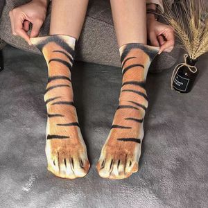 Transfert de <span class=keywords><strong>chaleur</strong></span> dessin animé 3D Animal patte forme drôle chaussettes créatif pied pieds chat <span class=keywords><strong>chien</strong></span> pattes Halloween fête stéréoscopique chaussettes - Product Image 6