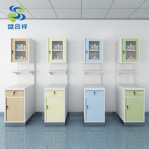 Bancada de Trabalho Hospitalar em Aço Inoxidável com Pia e Armário de Descarte Multifuncional Comercial Contemporâneo para Escola e Oficina - Product Image 6