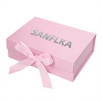 Boîte cadeau en carton rigide avec fermeture magnétique rose de luxe, personnalisée et imprimée en gros, avec ruban pour l'emballage cosmétique