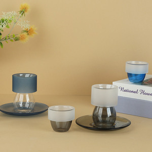 Elegante Tazza da Caffè in Vetro Borosilicato Fatto a Mano da 100ml, Bicchiere Trasparente con Bordo Ondulato <span class=keywords><strong>per</strong></span> Caffè <span class=keywords><strong>Turco</strong></span> o Tè - Product Image 2