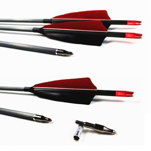 Bắn cung carbon tinh khiết mũi tên trục với bất gà tây lông lĩnh vực điểm tùy chỉnh cột sống cho bắn cung mục tiêu săn bắn - Product Image 6