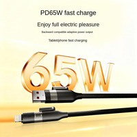 Câble magnétique 4-en-1 en nylon à enroulement automatique 65W 20 Gbit/s 4K60Hz Charge rapide Anti-emmêlement pour iOS/Android/Téléphone/Ordinateur portable/Voiture - Vente Flash