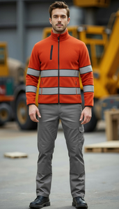 Vêtements de sécurité haute visibilité certifiés EN ISO 20471 Vêtements de travail personnalisés en polyester orange <span class=keywords><strong>avec</strong></span> bandes réfléchissantes de qualité supérieure - Product Image 5