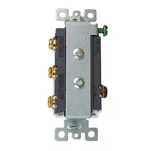 US Standard Electric Triple Switch Rocker Panel Wall Light Switch