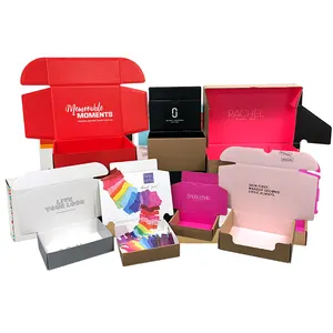 Échantillon gratuit en gros mode rose cadeau Logo conception personnalisée emballage Mailer papier ondulé pliable boîte d'expédition