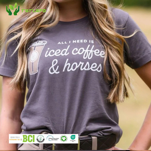 Logo personnalisé, écologique, durable, confortable, imprimé estival, compressé, chemise à manches courtes décontractée pour femmes, équitation - Product Image 1