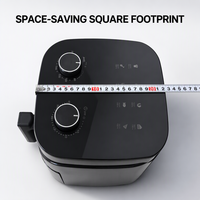 Penggorengan Udara Listrik Tanpa Minyak Merk Manufacturer Square, Timer Mekanik, Kapasitas 4L, Hemat Energi, Mudah Dibersihkan, Untuk Rumah Tangga