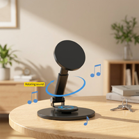 Vente en gros 360 °   Support de téléphone magnétique télescopique rotatif, support de bureau réglable en aluminium, logo personnalisé