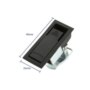 Serrure durable HJ Push-to-Close Serrure <span class=keywords><strong>de</strong></span> porte d'armoire carrée noire en alliage <span class=keywords><strong>de</strong></span> zinc pour casier d'équipement Petit avion à bouton-poussoir - Product Image 1