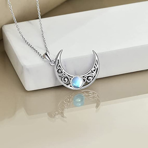 Collana con Ciondolo Sole e Luna per Coppie, Catena con Luna Crescente, Gioiello Regalo Romantico - Product Image 6