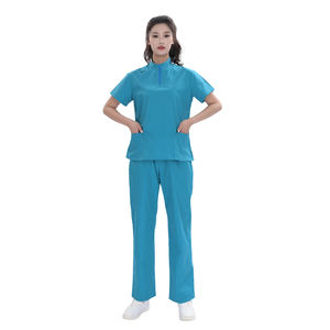 Set Scrub medis TC biru danau uniseks/seragam medis kustom dengan 7 saku | Produsen Label pribadi & OEM - Product Image 5