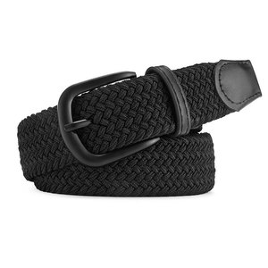 <span class=keywords><strong>Ceinture</strong></span> en toile <span class=keywords><strong>élastique</strong></span> <span class=keywords><strong>tressée</strong></span> de couleur unie pour <span class=keywords><strong>homme</strong></span> avec boucle à ardillon, facile à porter - Pas besoin de percer de trous - Product Image 4