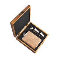 Coffret Cadeau de Flasques à Boire en Bois de Haute Qualité avec Couvercle, Flasque à Boire en Bois et Acier Inoxydable de 8oz