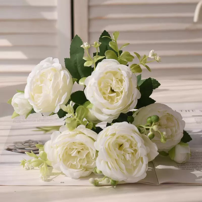 bouquet bianco-5 fiori