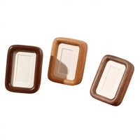 Magnet Kulkas Magnetik Mini Walnut Hitam 3 Inci Persegi 4 Inci 5 Inci Bingkai Foto Instan Panel Belakang Magnetik Model Desktop