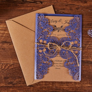 <span class=keywords><strong>Cartes</strong></span> d'invitation de mariage découpées au laser - Product Image 2