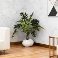 Plantes artificielles en pot Philodendron au design moderne personnalisé, toucher réaliste, très réaliste, décoration d'intérieur