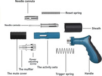 Pistolet à clous manuel en acier inoxydable robuste pour béton, vente directe usine, kit de 200 clous, outil de construction DIY