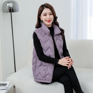 Automne hiver mi-âge femmes mode rembourré gilet gilet fermeture éclair poches <span class=keywords><strong>sans</strong></span> manches <span class=keywords><strong>matelassé</strong></span> <span class=keywords><strong>veste</strong></span> hauts chaud manteau gilet - Product Image 3