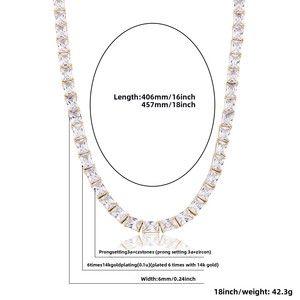 สร้อยข้อมือสี่เหลี่ยมแบบยุโรปอเมริกัน สร้อยคอฮิปฮอป สร้อยเทนนิส ดีไซน์เฉพาะตัวสำหรับทุกเพศ - Product Image 4