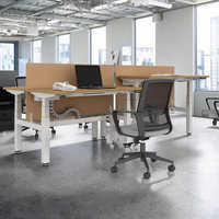 Bureau ergonomique moderne à 4 pieds, réglable en hauteur rapidement, manuel, pour position debout, montage facile, structure en fer, plateau en MDF, pour bureau
