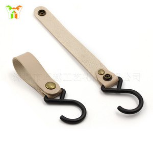 Crochets simples en cuir PU, crochets en forme de S pour linge de camping en plein air, crochets en cuir pour cuisine domestique - Product Image 5