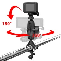 Takenoken métal pinces boule adaptateur support vélo vélo guidon pince Moto montage pour Go Pro Action caméra moto support