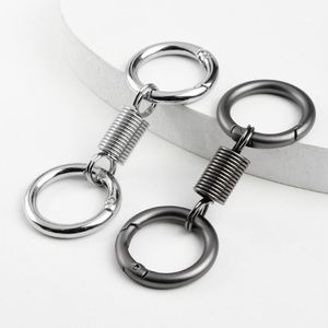 Retro Style Simple Strong Carabiner Shape Spring <b>Keychain</b> Key Chain Ring Keyring Keyfob Key Holder - Product Image 3