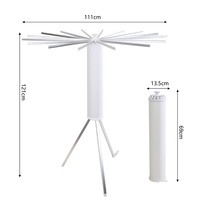 Séchoir à linge pieuvre pliable et rétractable à 16 pôles, support de séchage en métal sur pied pour la maison et l'extérieur, pour la salle de bain